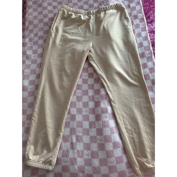 Allfenix Sweatpants Yoga Pilates XL Cream Beige - Picture 1 of 3